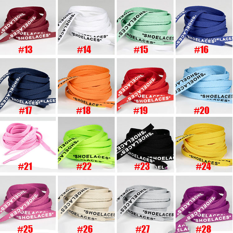 8mm Double print letter SHOELACE candy colors 120cm flat shoe lace shoe accessories fashion letter shoe rope