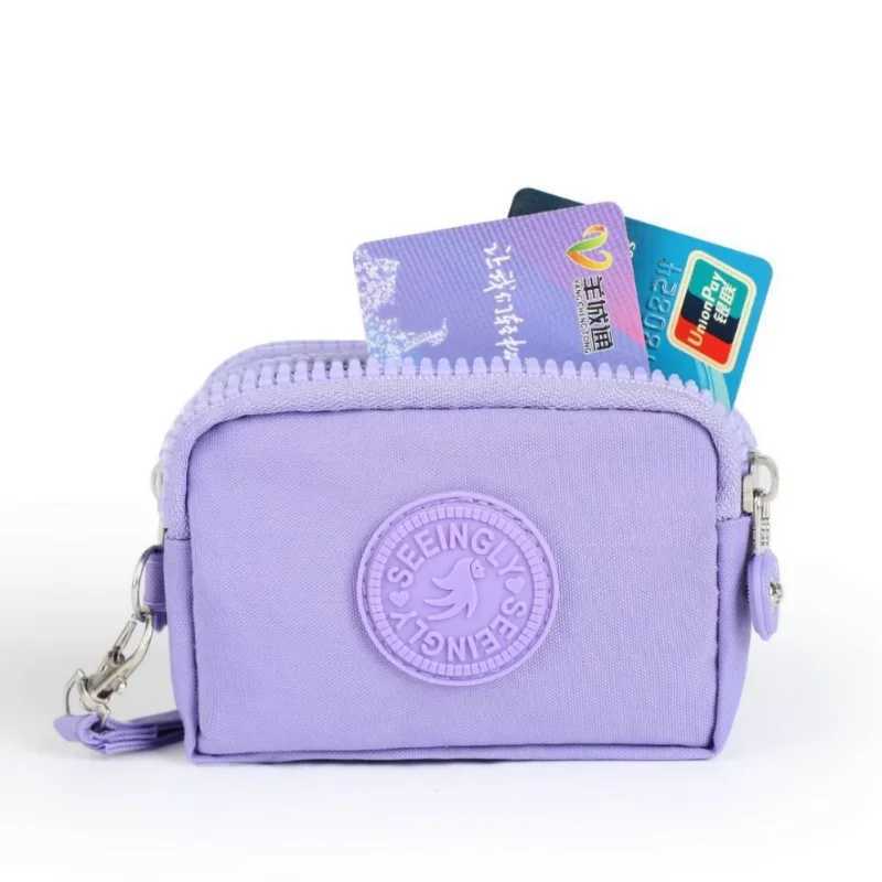 Mini Nyl Coin Purse Key Bag Women Wallets Zipper Waterproof Portable Three Layer Card Holder Female Girl Handbag Headphe BagXJ241111