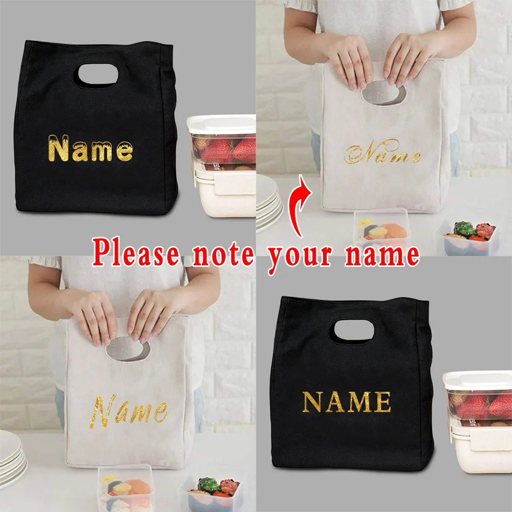 Insulated Lunch Box new 2025 Women Handbag Custom Personalized Name Thermal Lunch Bags Children Cooler Bag Portable Picnic Food Tote Bag