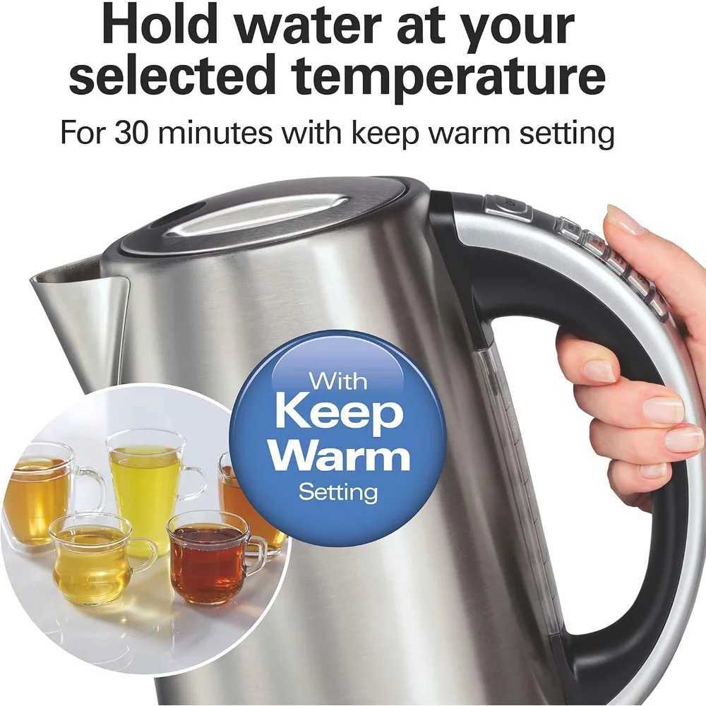 Temperature controlled electric teapot 1.7 liters fast boiling 1500W BPA cordless automatic shutdown and boiling dry protection Y241102