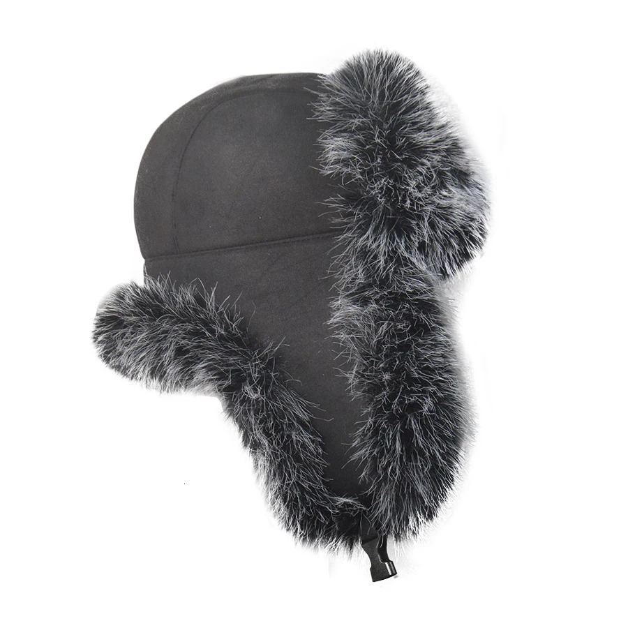 Unisex mens Russian womens hunting hat bomber warm cavalry earmuffs winter skiing hat solid fluffy faux fur hat headwear hat 241031