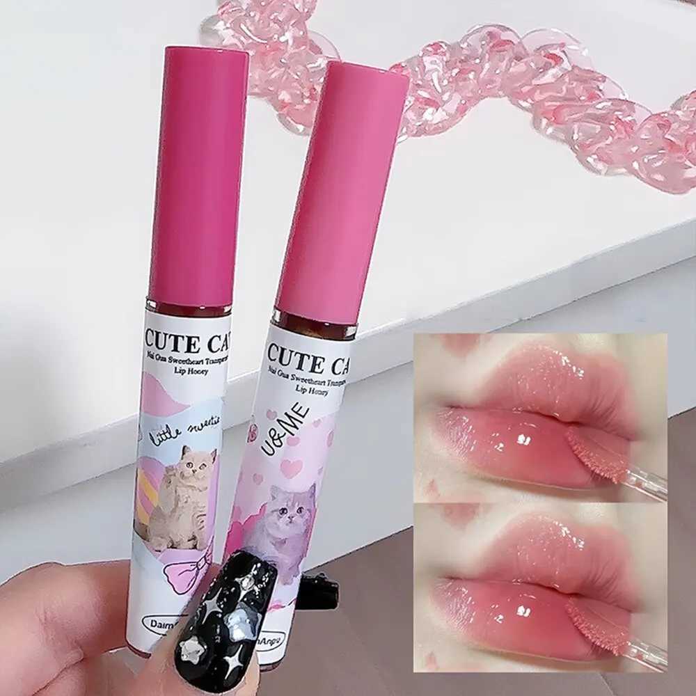 Cute Cat Funny Mirror lipstick Set 6 Color High Color lipstick Moisturizing Gloss lipstick Perfect Gift W241101