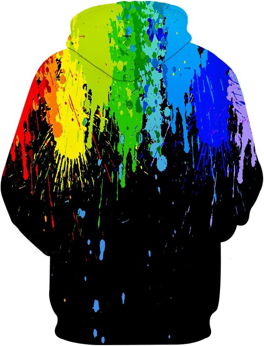 Hoodie for Mens Womens Unisex Graphic Print Hoodies 3D Colorful Visual impact Long Sleeve Sweaters with Pocket Graphic Hoodies sweatshirt Pullover Lon
