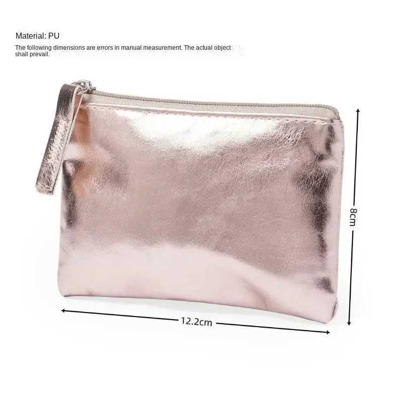 Zipper Sier Gold Holder Bags Fi Waterproof Coin Bag Key Coin Earphe Pouch PU Leather Coin Purse WalletXJ241111