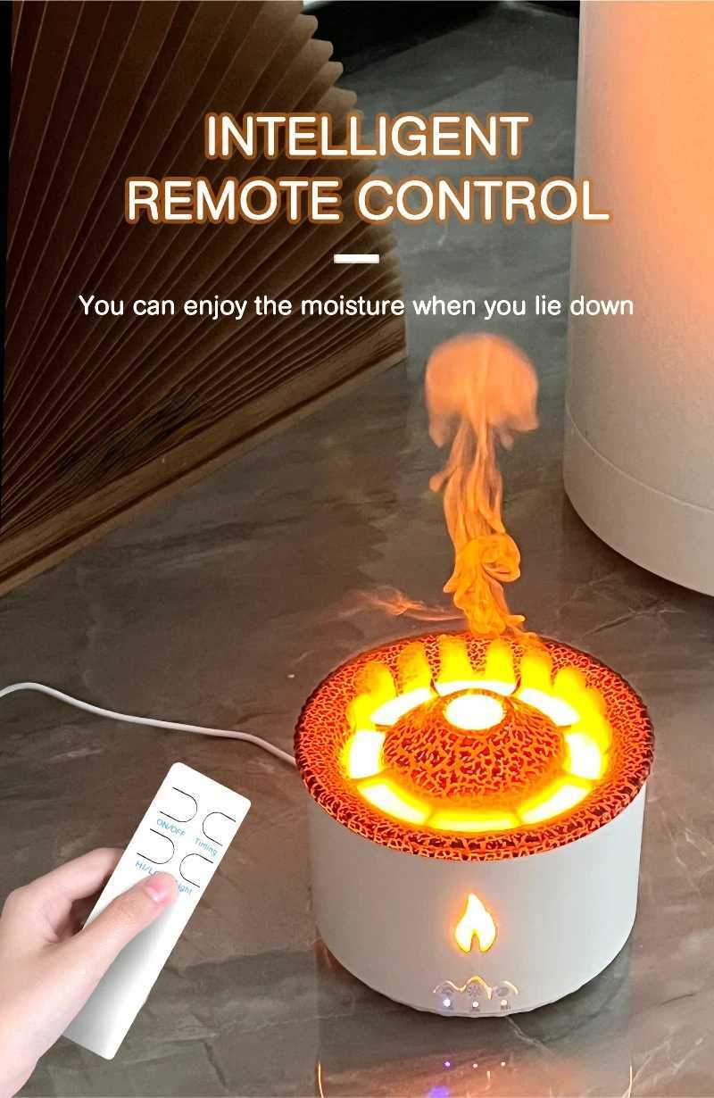 New NEW 2024 For Volcanic Flame Oil Diffuser Jellyfish Smoke Ring Air Humidifier Ultrasonic Atomizing Sprayer As Christmas GiftC241102