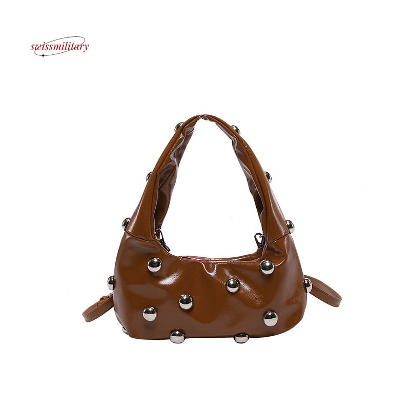 2024 New Riveted Ball Underarm Trendy Fashion, niche Design, Single Personalized Cross Shoulder Women's Bag #29 swissmilitary