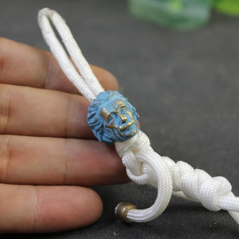 EDC Brass Great Physicist Head 2025 Sculpture Knife new Bead Lanyard Pendants Charms Paracord Bead DIY Umbrella Rope Bracelet Accessories