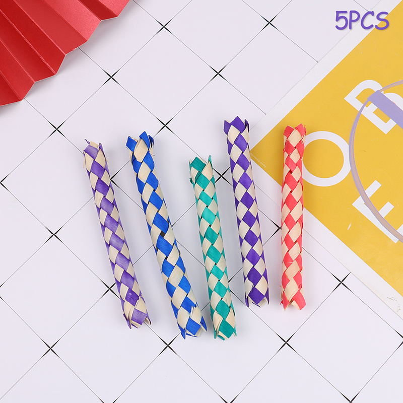 5 PCS Creativity DIY Finger Traps Classic new Natural Chinese Bamboo Fingers Trap Replacement Popits Tube 2025 Fidget Toys random