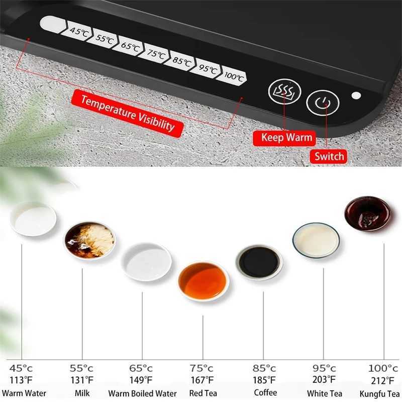 1.0L intelligent electric kettle with 7 temperature controls teapot 304 stainless steel kettle teapot Y241102