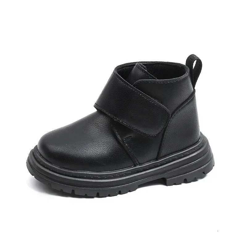Childrens ankle boots solid color Versatile boys and girls short boots anti slip autumn new fashion childrens leather boots UK sled M241102