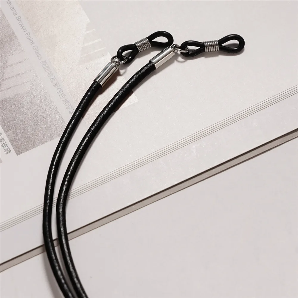 Reading Glasses Chain Men 70cm PU Leather Sunglasses Lanyard Strap Necklace Eyeglass Chain Glasses Cord Vintage Decor Accessory