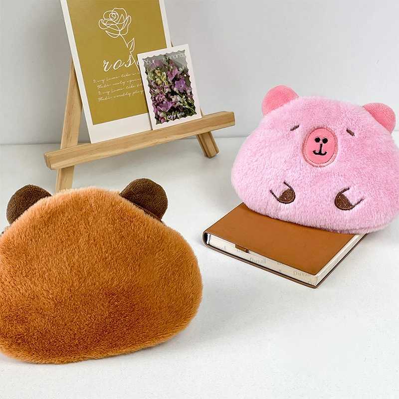 Creative Capybara Plush Coin Purse Fi Kaii Mini Storage Bag Keychain Carto Bags Pendant Decorati GiftsXJ241111