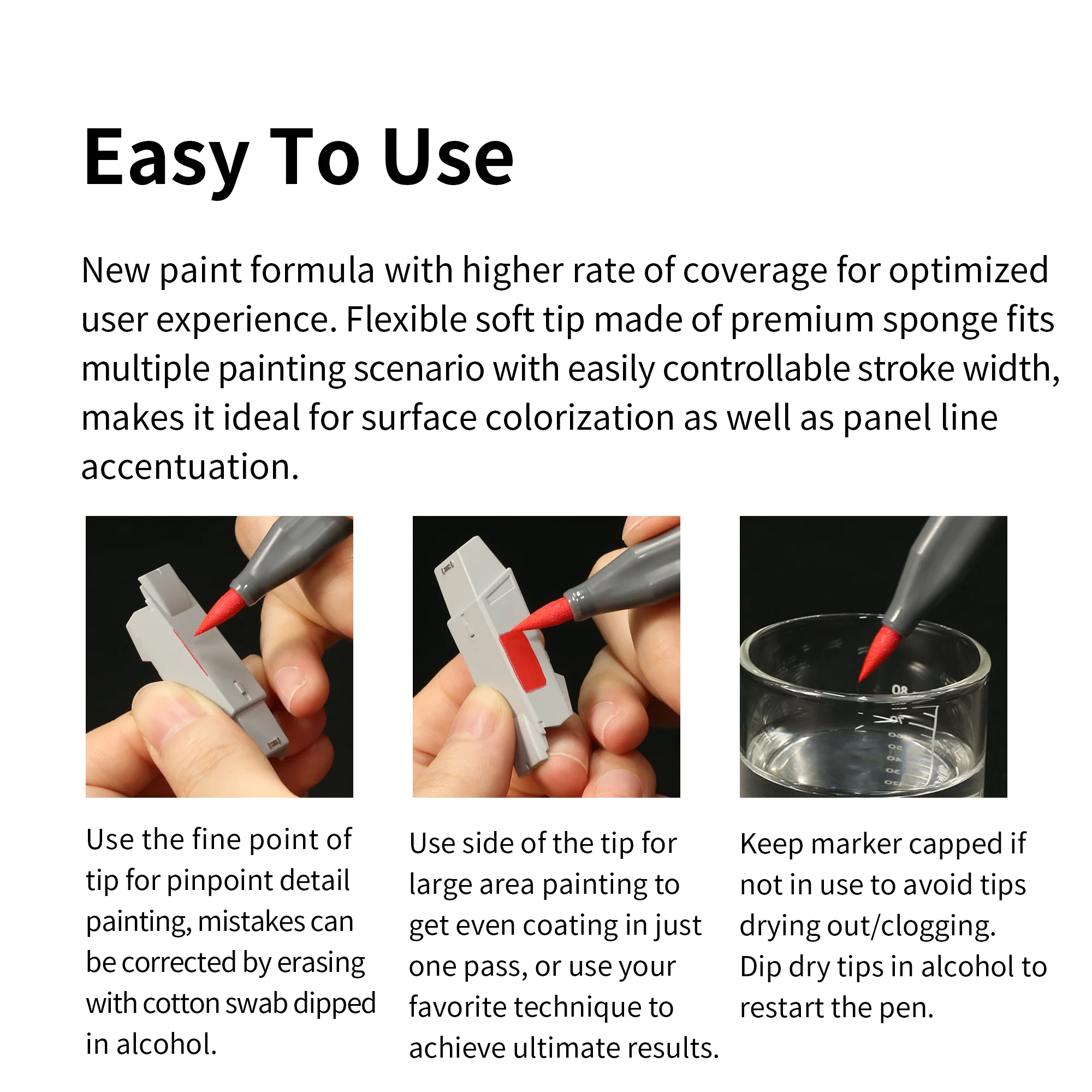 Environment-Friendly Water-Based Soft Head new 2025 Marker Up To Base Color Metal Color Mecha Model Painting