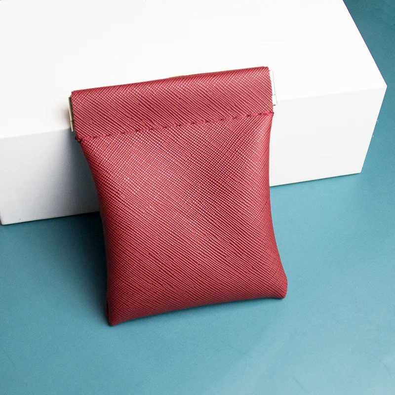 Women Men Pu Leather Coin Purse Small Mini Short Wallet Bag Holder for Kids Girl Mey Change Key EarbudsXJ241111