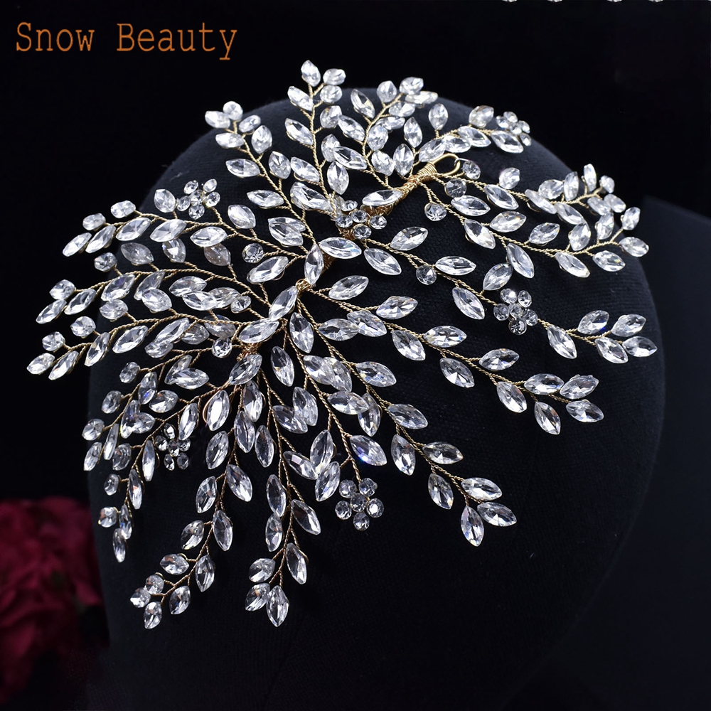 A422 Rhinestone Wedding Hair Band Hair Accesories Crystal Bridal Headwear Party Bridal Tiaras Headpiece for Bride Jewelry