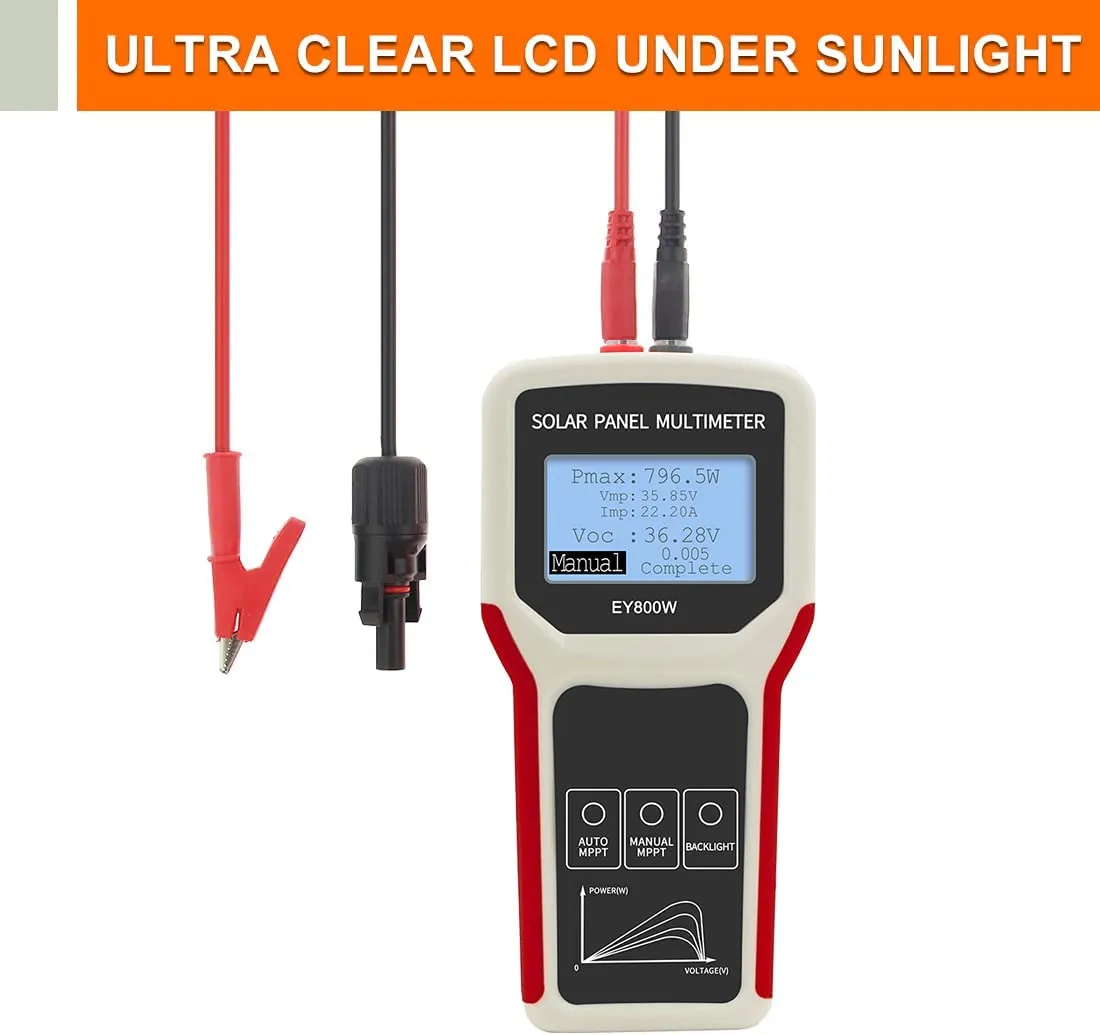 FrogBro 2025 Solar Panel Tester EL400B/ EY800W Photovoltaic Multimeter Smart MPPT Open new Circuit Voltage Troubleshooting Utility Tool