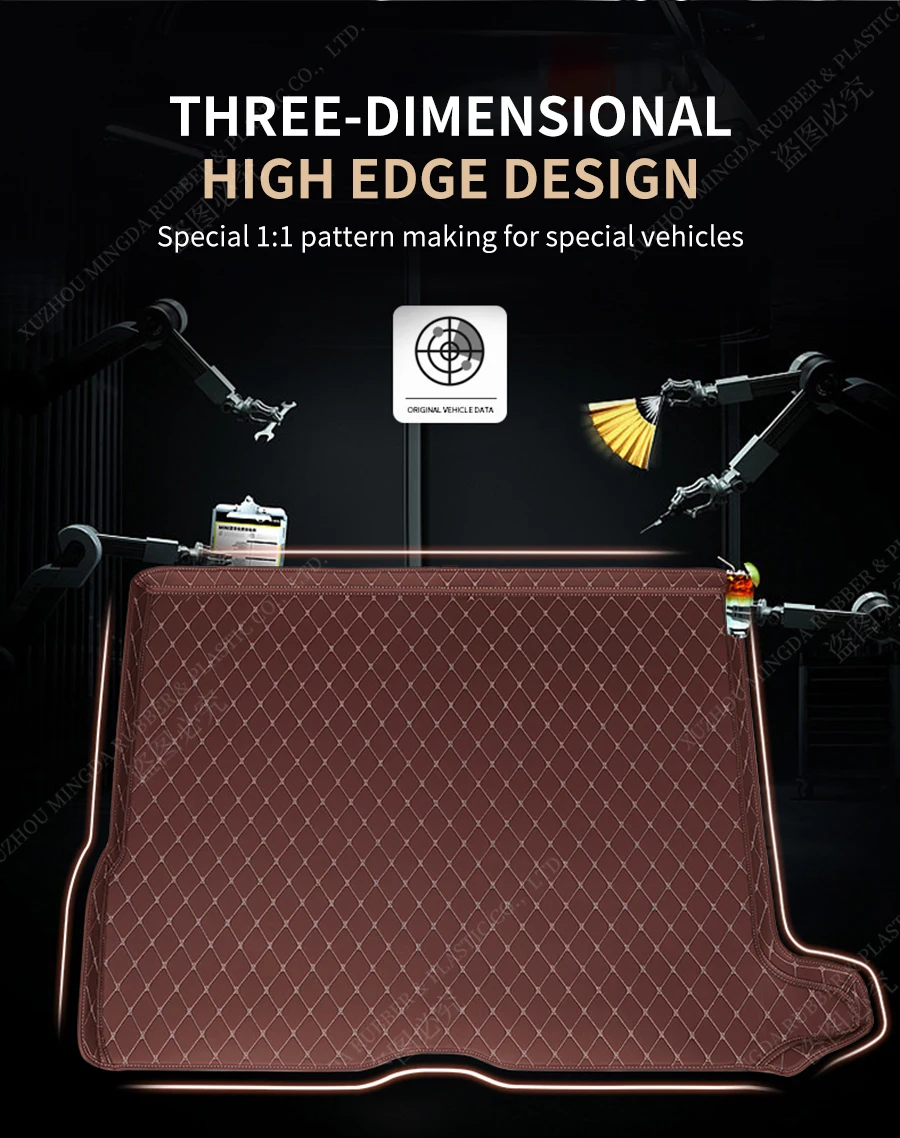 Wearing-Resistant PU Leather Car Trunk Mat For BYD Qin Plus DM-i 2021 Custom Car Accessories Auto Interior Decoration