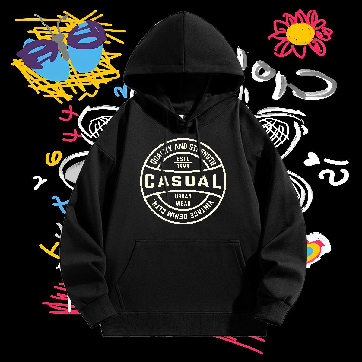 Fashion Casual Womens Hoodie Street wear Hip Hop Loose Unisex Hooded Sweatshirt Skull Warm Fleece Tops Pullover Hoodie Breathable Drawstring