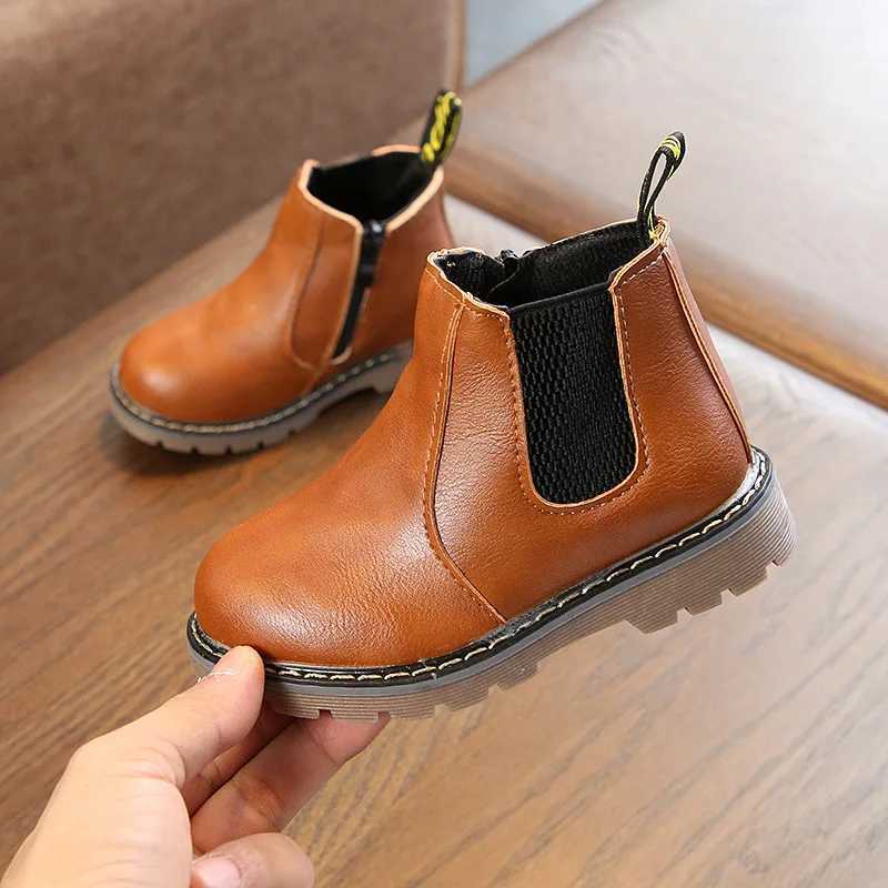 Childrens Fashion Boots Autumn Winter Warm Plush Snow Boots Childrens Casual Shoes Anti slip Boys Baby Boots M241102