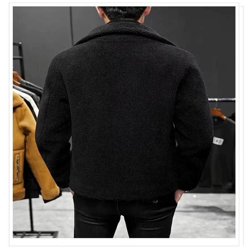 2023 autumn and winter new mens fashion trend suede double-sided leather jacket mens casual travel warm jacket W241102