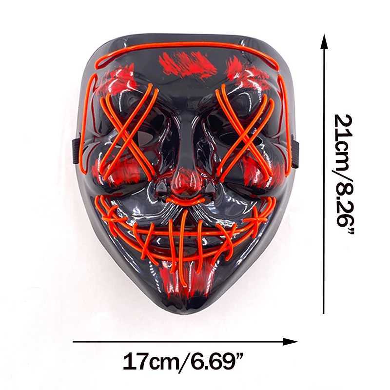 Lanjia Wireless Neon LED Luminous Used For Makeup Halloween Party Adult Children Mask Bar Decoration Horror Prop Y C B