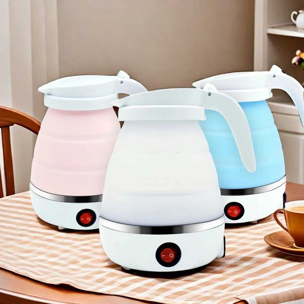 Mini portable folding electric kettle 600ML household travel kettle kitchen utensils teapot high-temperature boiling water Y241102