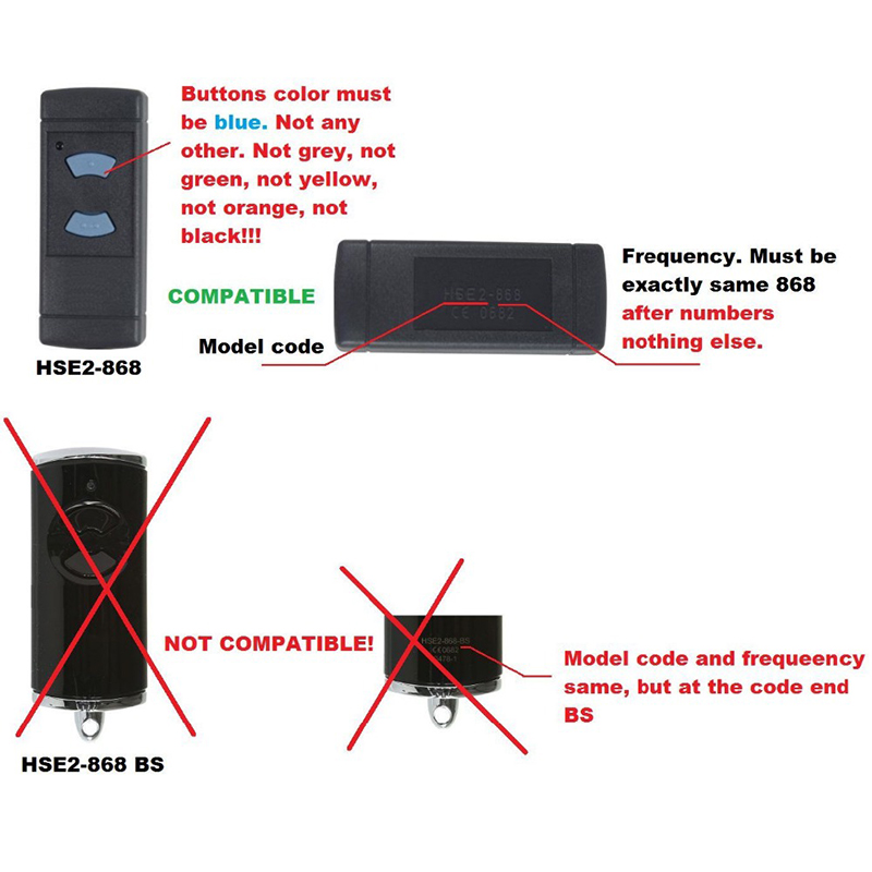 HORMANN Compatible Remote Control 868 new MHz Transmitter HORMANN HSM2,HSM4 868 Garage Door 2025 Remote Command Remote Barrier Switch