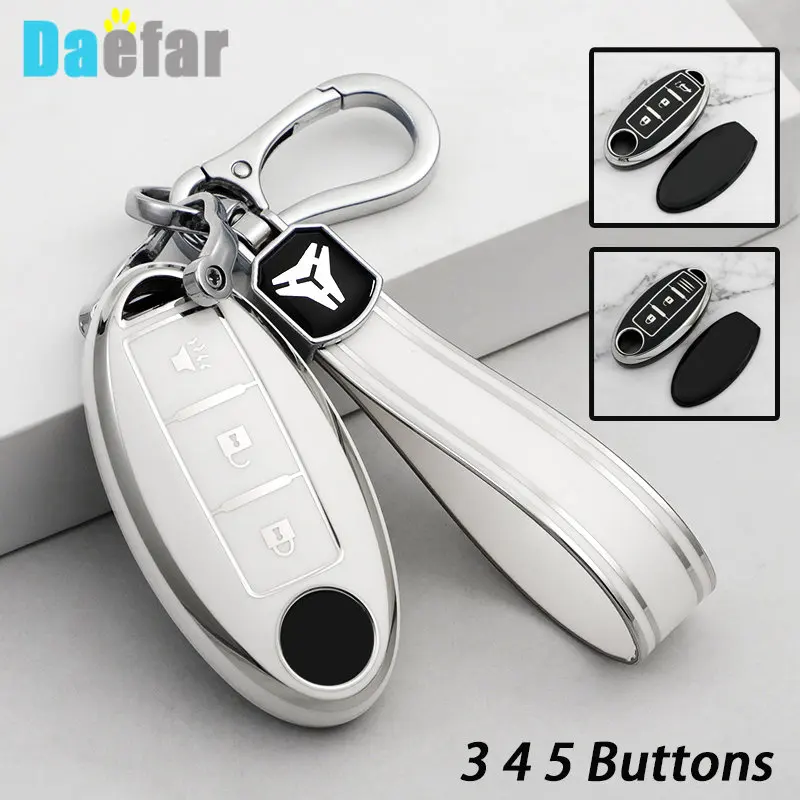 Car Key 2025 Case Cover for Nissan Leaf Micra Qashqai J11 J10 X Trail T32 Versa Note Patrol 3 4 5 Buttons Key Fob new Protector Keychain