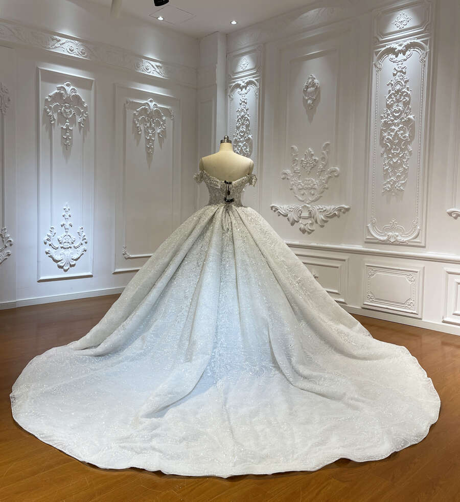 Customized Off The Shoulder New Lace Beading Ball Gown Bridal Wedding Dress vestido de novia