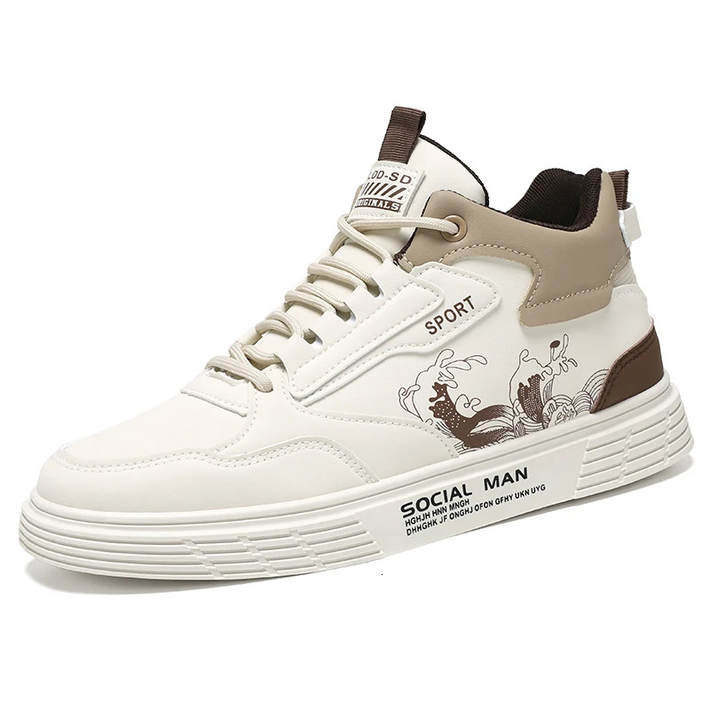 Men's 2023 New Autumn Casual Workwear Mid Top Retro Board Sports Versatile Trendy Shoes a848e