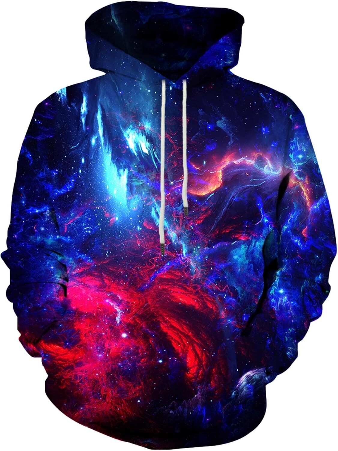 Hoodie for Mens Womens Unisex Realistic 3D Print Galaxy Pullover Hooded Sweatshirt Hoodies with Big sky Pockets Graphic Hoodies sweatshirt Pullover Lo