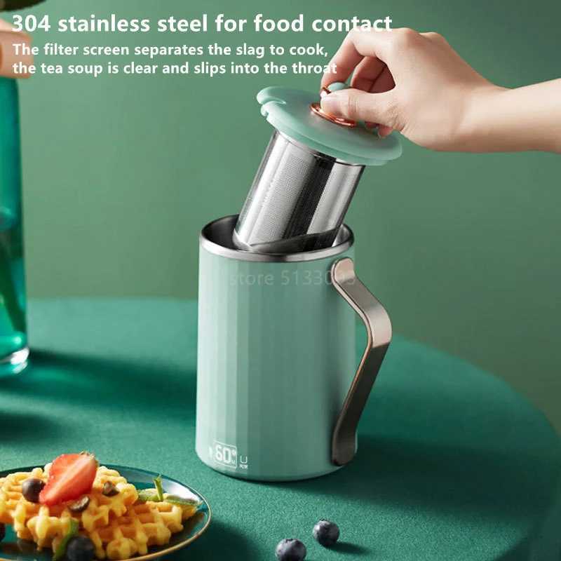110V/220V Mini Electric Kettle Portable 450ML Heating Thermostat Electric Toast Outdoor Travel Insulated Kettle Y241102
