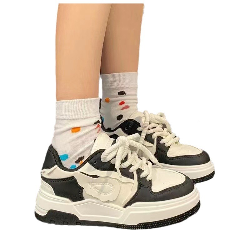 Dopamine Little Wings Shoes Children's Little White Shoes 2023 Autumn New Ins Trendy Women's Niche Versatile Board Shoes