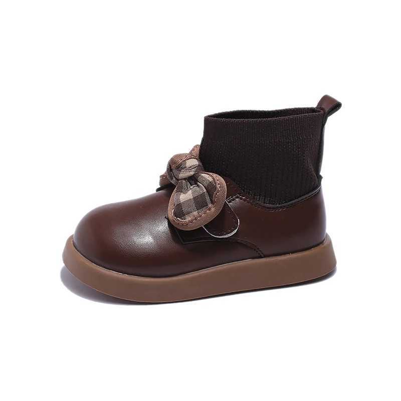 Childrens Short Boots Spring and Autumn New Girls Socks Boots New Simple Fashion Childrens Leather Boots PU Anti slip M241102