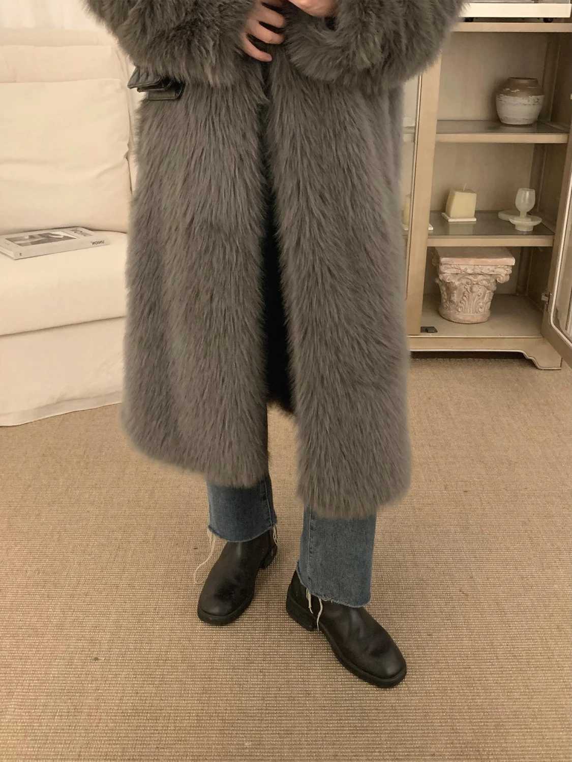 2023 Autumn and Winter New Style Mens Faux Mink Fur Coat Lapel Thick Warm Jackets Fashion Mens Faux Fur Coats Jackets V102XJ241102