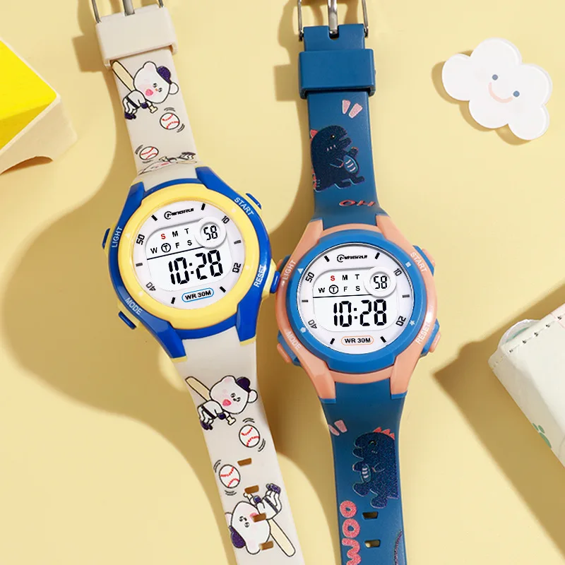 Watch Simple Print Sports Swimming Waterproof 2025 Alarm Clock LED new Electronic Watch Casual Boys Children's Watches