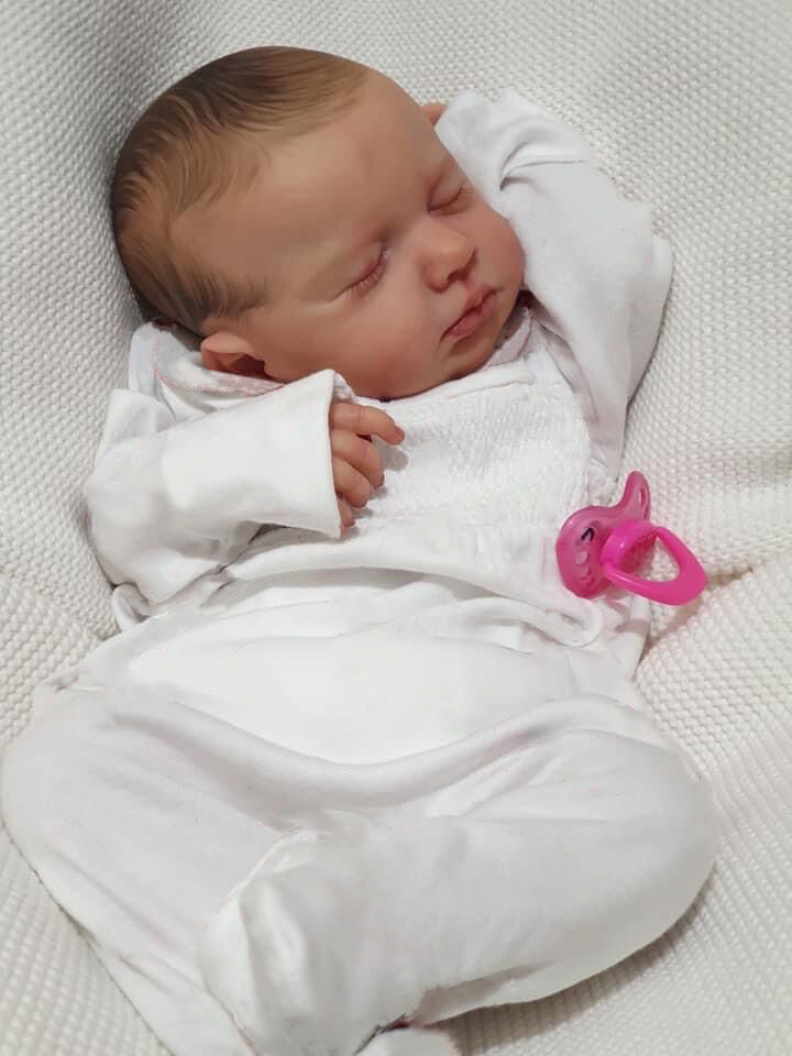 MRB 19Inch Finished Reborn Baby Dolls LouLou Already Painted Silicone Vinyl Cloth Surprise Toys Figure for Girls Christmas Gift