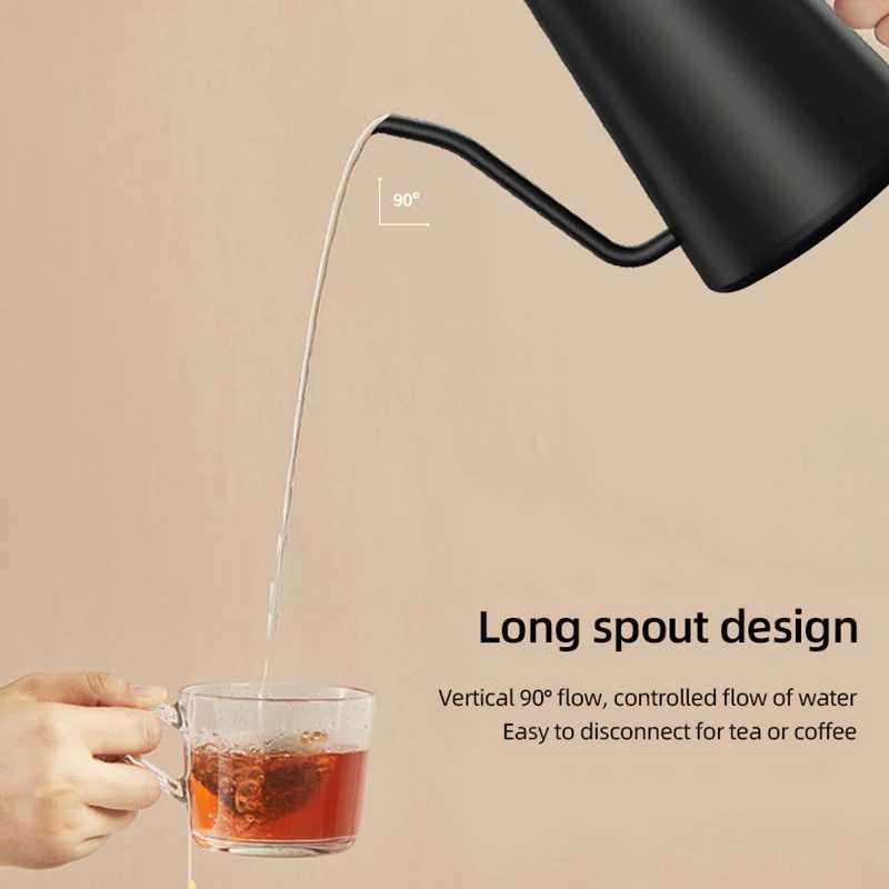 900ml Gooseneck Electric Kettle Temperature Control Teapot Handmade Coffee Maker Stainless Steel Inner Pot 1200W Electric Kettle Y241102