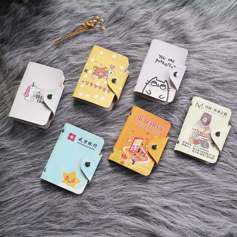 durable multiple slots business card case with advertising space protective clip for banking insurance card organizer coin purse