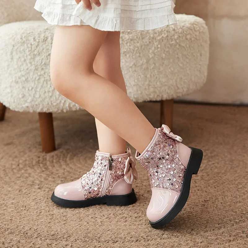 Girl Princess Boots Autumn Preschool Fashion Brand Mid calf Boots Childrens High Heels M241102