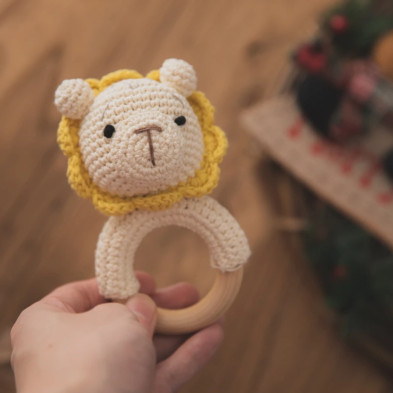 1pc Baby Teether Silicone Bracelet new BPA Free Cute Animal Silicone Elephant Giraffe Ring Wooden Babies 2025 Gym Montessori