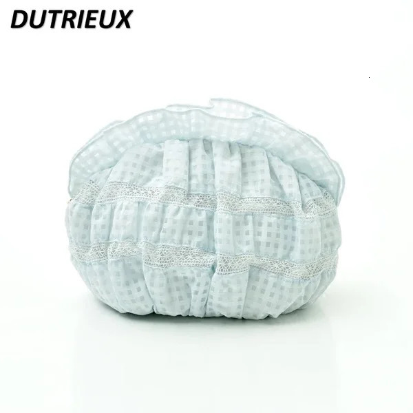 Elegant and lovely womens makeup bag casual simple pleated lace handbag semi-circular womens makeup bag 241031