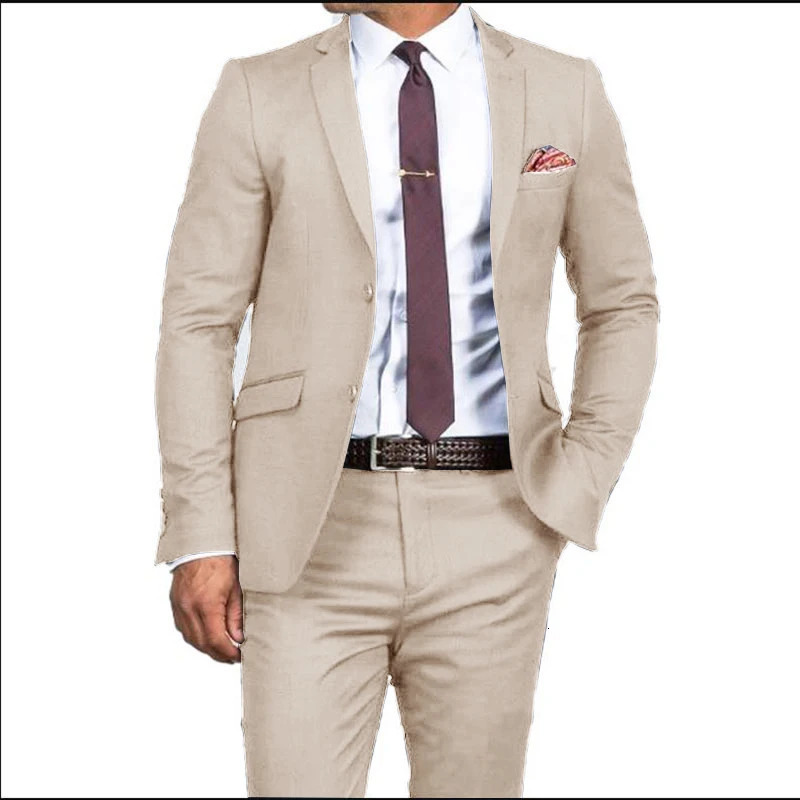2024 Mens Formal Fit Single breasted Elegant man suit Customized Casual Business Office Jacket Set of Two Comfortable 241024
