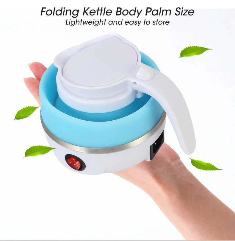 0.6L mini folding kettle portable kettle 600W silicone pressurized electric kettle easy to carry Y241102