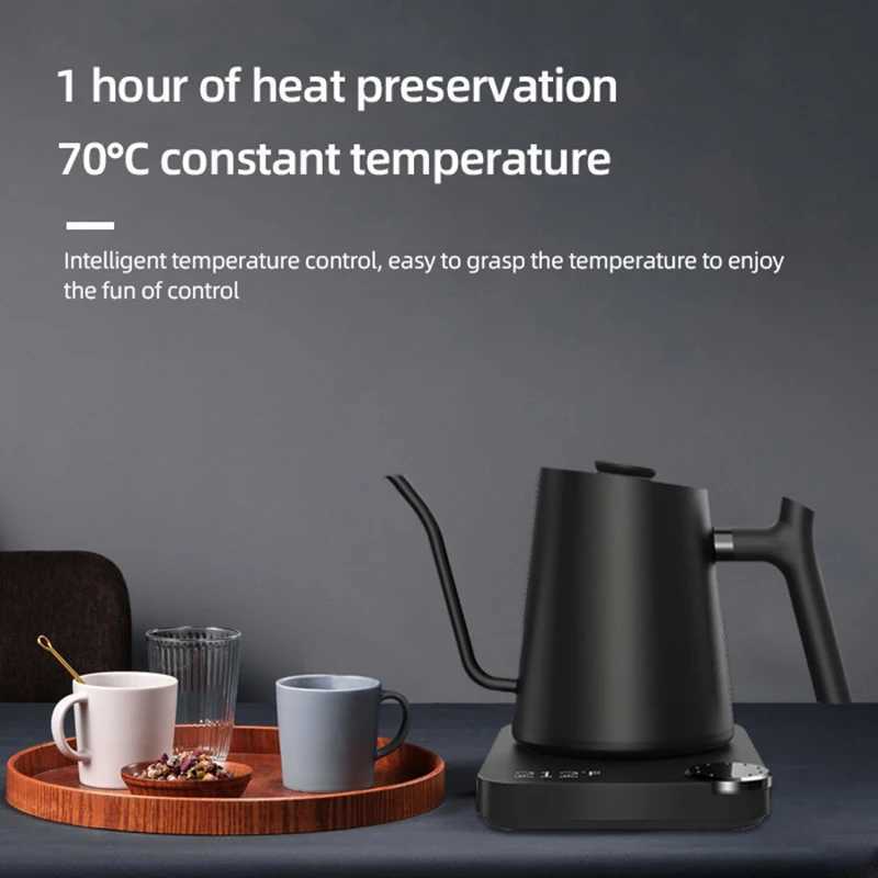 900ml Gooseneck Electric Kettle Temperature Control Teapot Handmade Coffee Maker Stainless Steel Inner Pot 1200W Electric Kettle Y241102