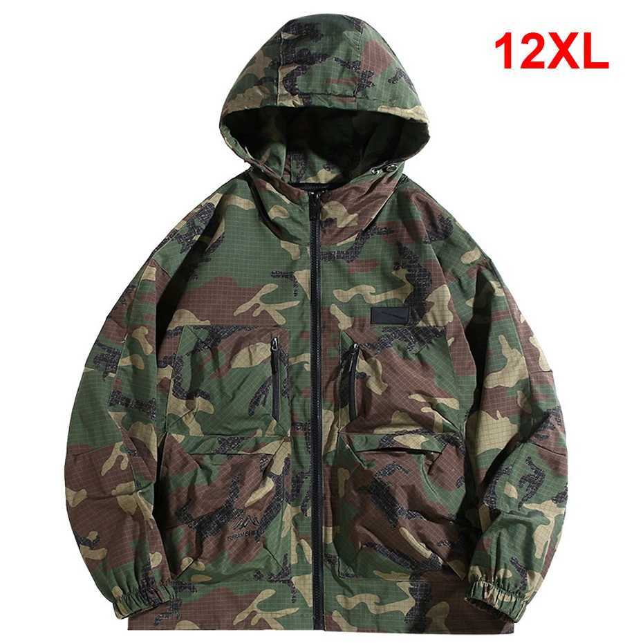 12XL Plus camouflage cargo jacket mens camouflage Windbrr jacket spring autumn outdoor camping jacket Coats mens W241102