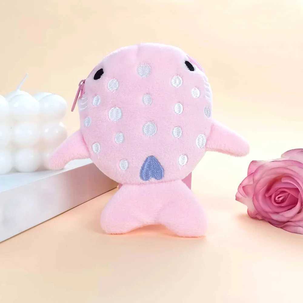 Multicolor Cute Plush Fish Coin Wallet Women Shark Mey Card Key Earphe Coin Purse For Small Things Pouch Zipper Bag Kid GiftXJ241111