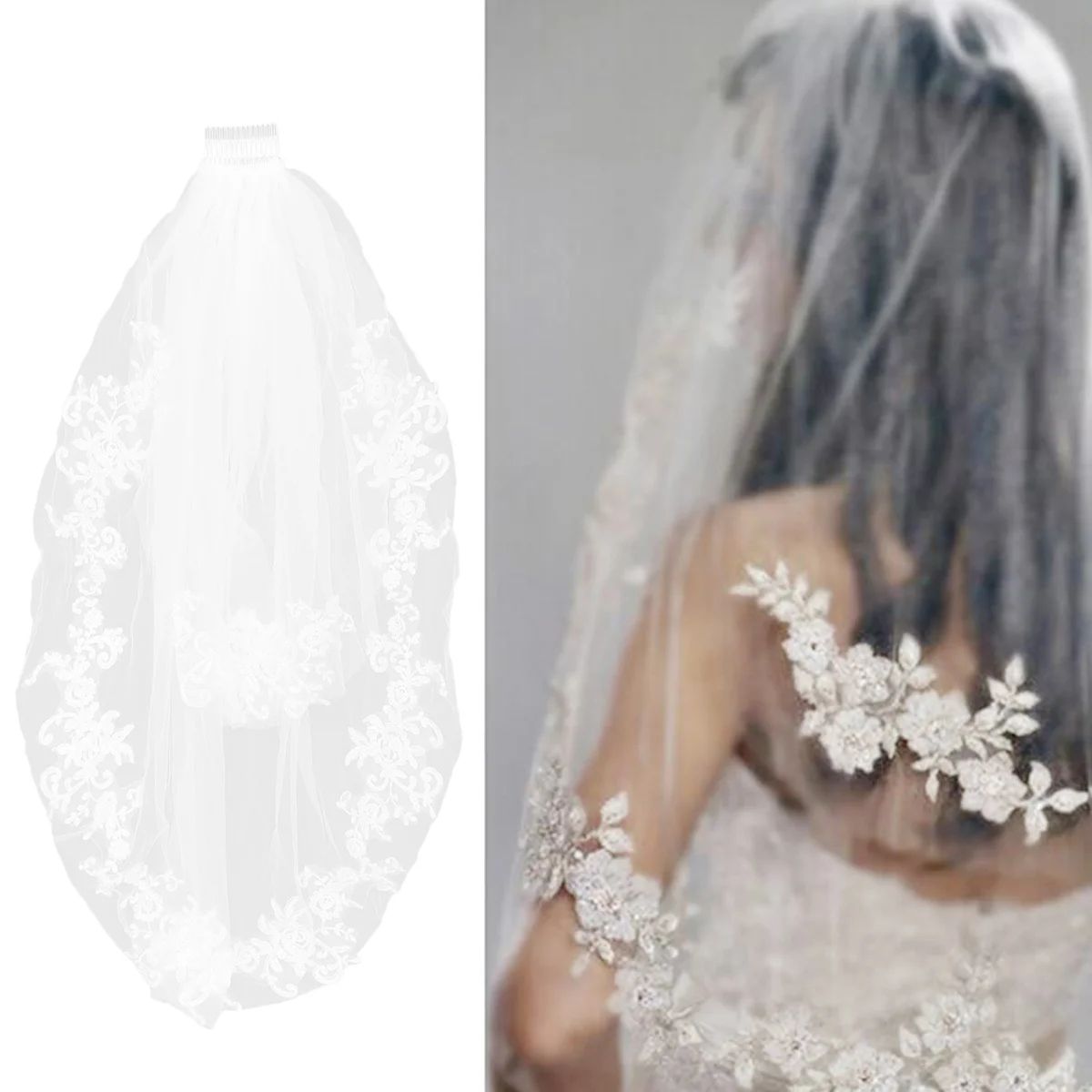 1PC Wedding Veil 2025 Gauze Short new Fluffy 2 Tier Gauze With Comb for Lady Bride Woman