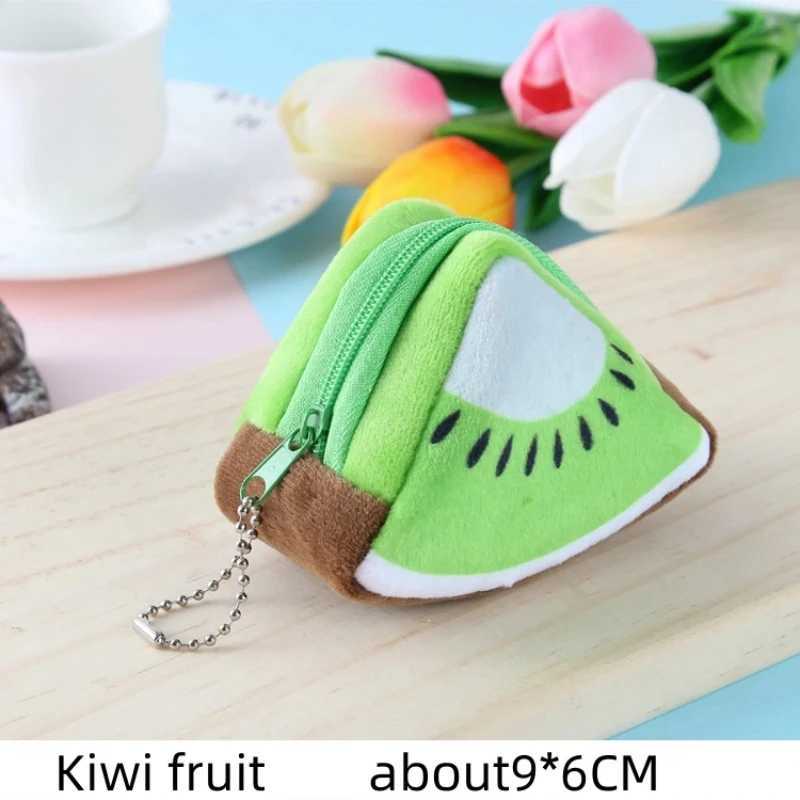 Carto Fruit Plush Coin Wallet cute Fruit Triangle Coin Purse carto watermel mini Storage Bag Pendant Childrens Gifts 10cmXJ241111