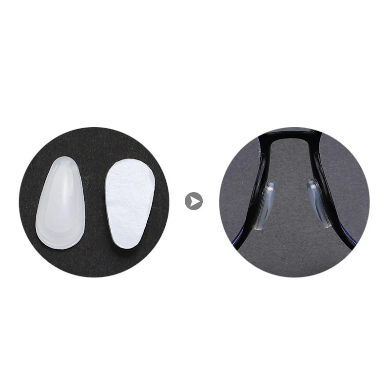New 10PCS Glasses Nose Pads Adhesive Silicone Nose Pads Non-slip White Thin Nosepads For Glasses Eyeglasses Eyewear Accessories
